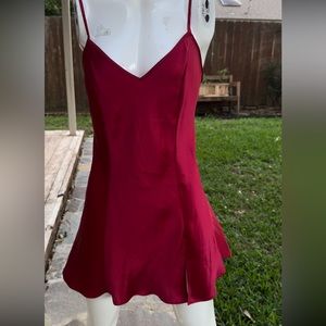 Vintage 90’s Victoria’s Secret 100% Silk Red Slip Dress Extra Small